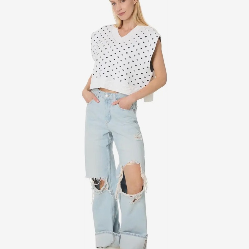 NWT Free People pattern easy street vest size S